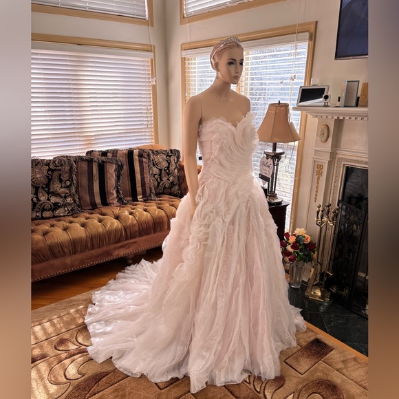 YSA Makino Blush Wedding gown size 12 - Picture 4 of 17